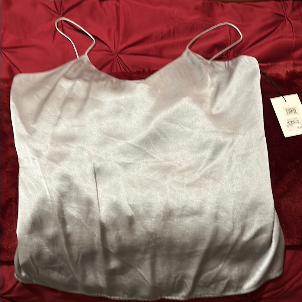 Something Navy Silver Satin Camisole